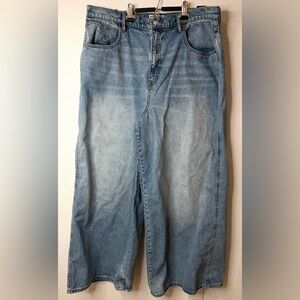 FREE PEOPLE We The Free CRVY Gia Wide-Leg Jeans Women's Size 35  Blue Bell Wash